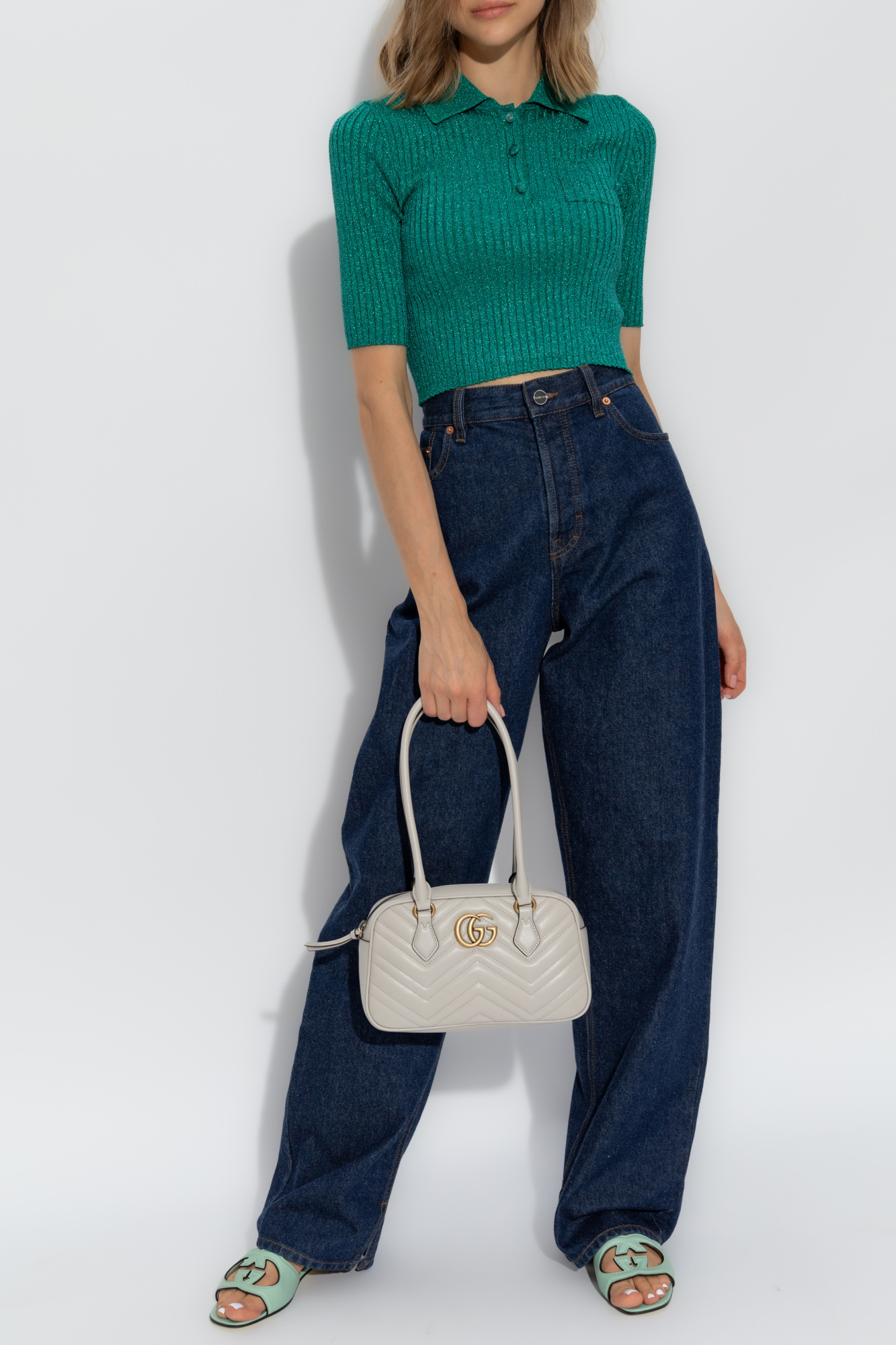 Green Ribbed Top Gucci - Vitkac AS
